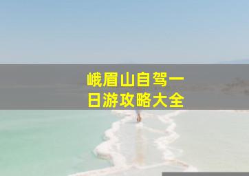 峨眉山自驾一日游攻略大全