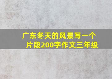 广东冬天的风景写一个片段200字作文三年级