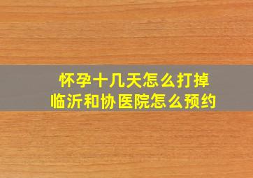 怀孕十几天怎么打掉临沂和协医院怎么预约