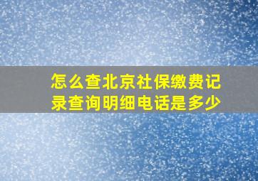 怎么查北京社保缴费记录查询明细电话是多少