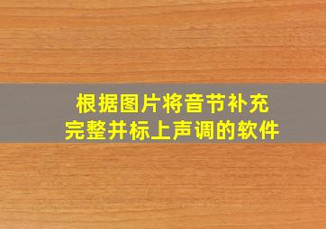 根据图片将音节补充完整并标上声调的软件