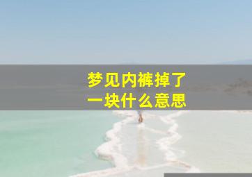 梦见内裤掉了一块什么意思