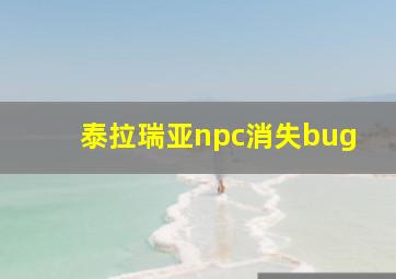 泰拉瑞亚npc消失bug