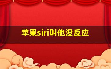 苹果siri叫他没反应