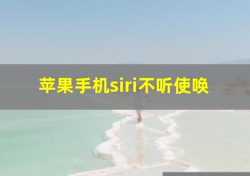 苹果手机siri不听使唤