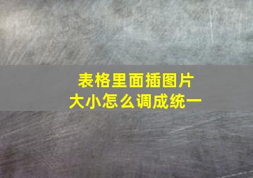 表格里面插图片大小怎么调成统一