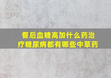 餐后血糖高加什么药治疗糖尿病都有哪些中草药